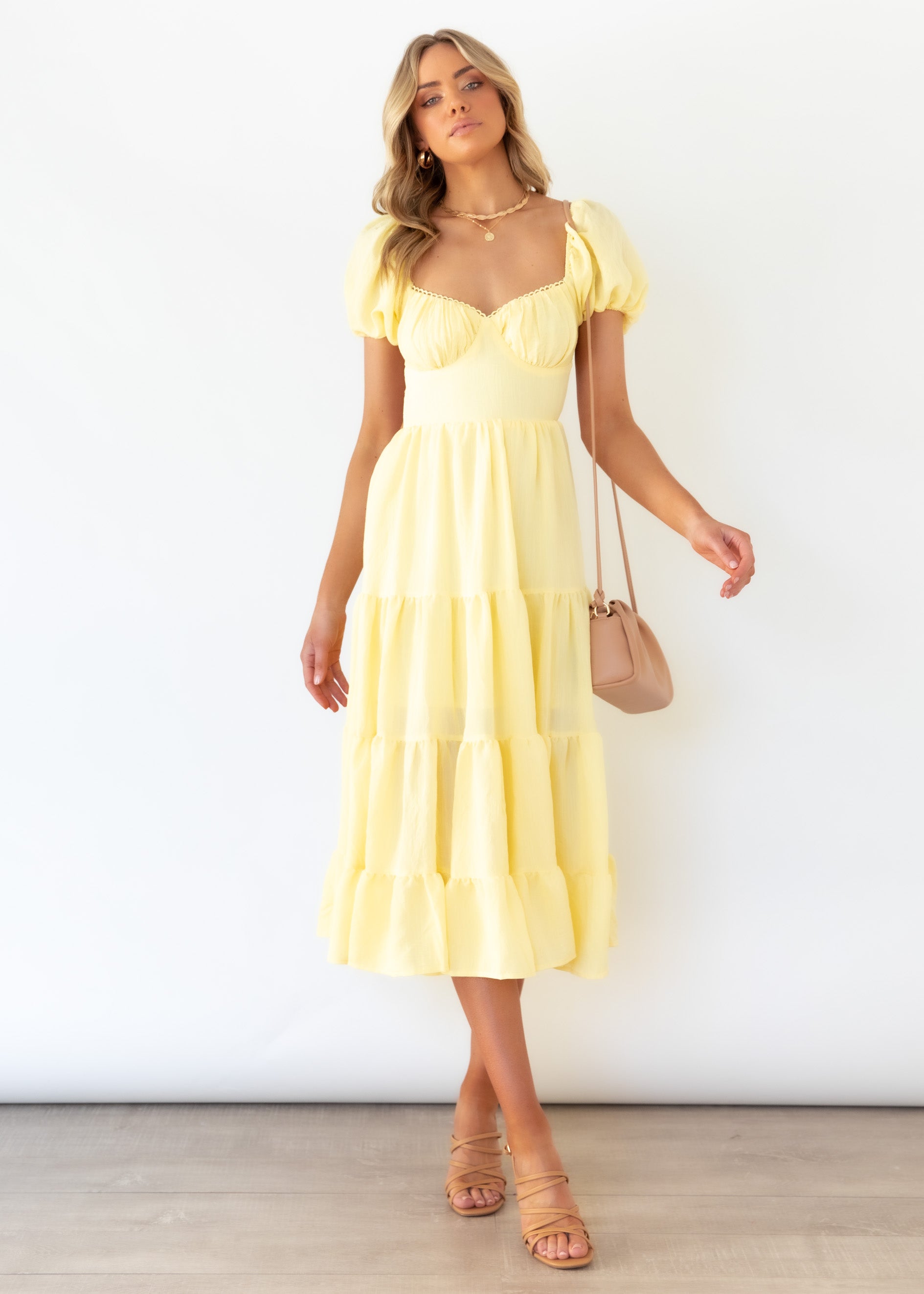 Tala Midi Dress - Lemon